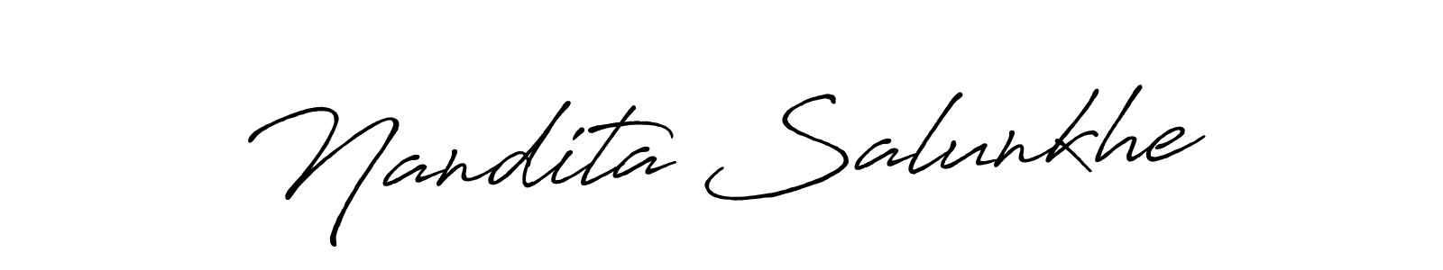 Create a beautiful signature design for name Nandita Salunkhe. With this signature (Antro_Vectra_Bolder) fonts, you can make a handwritten signature for free. Nandita Salunkhe signature style 7 images and pictures png