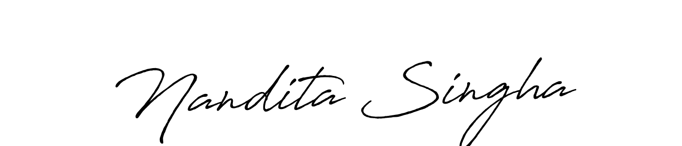 How to make Nandita Singha name signature. Use Antro_Vectra_Bolder style for creating short signs online. This is the latest handwritten sign. Nandita Singha signature style 7 images and pictures png
