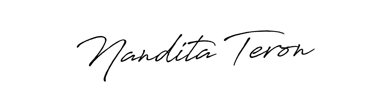 You can use this online signature creator to create a handwritten signature for the name Nandita Teron. This is the best online autograph maker. Nandita Teron signature style 7 images and pictures png