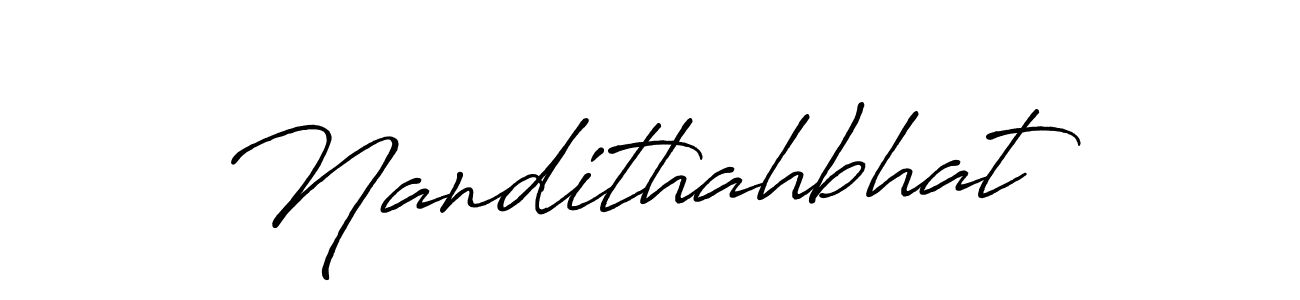 Make a beautiful signature design for name Nandithahbhat. With this signature (Antro_Vectra_Bolder) style, you can create a handwritten signature for free. Nandithahbhat signature style 7 images and pictures png