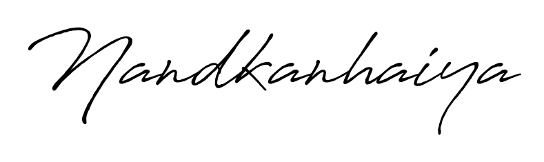 A modern signature idea for name Nandkanhaiya using Antro_Vectra_Bolder font. Clean strokes and elegant curves make it stand out instantly. Nandkanhaiya signature style 7 images and pictures png