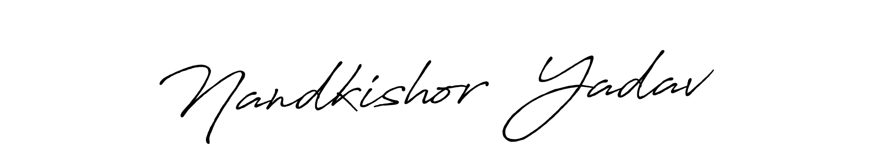 Similarly Antro_Vectra_Bolder is the best handwritten signature design. Signature creator online .You can use it as an online autograph creator for name Nandkishor  Yadav. Nandkishor  Yadav signature style 7 images and pictures png