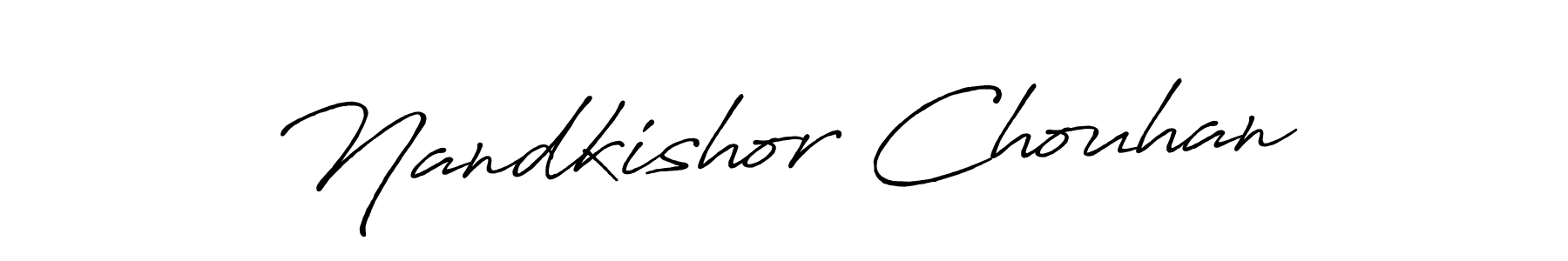 How to make Nandkishor Chouhan name signature. Use Antro_Vectra_Bolder style for creating short signs online. This is the latest handwritten sign. Nandkishor Chouhan signature style 7 images and pictures png