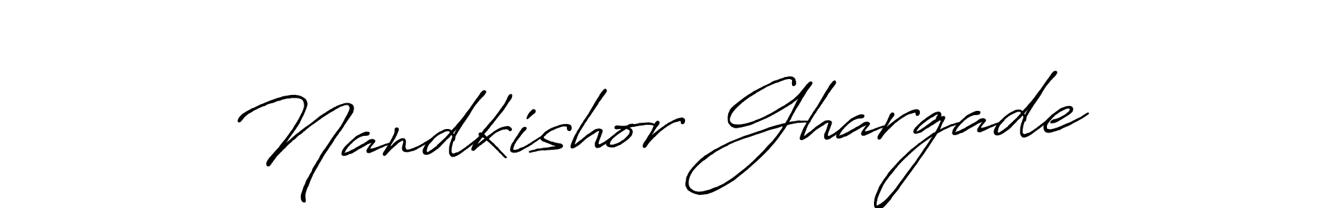 Create a beautiful signature design for name Nandkishor Ghargade. With this signature (Antro_Vectra_Bolder) fonts, you can make a handwritten signature for free. Nandkishor Ghargade signature style 7 images and pictures png