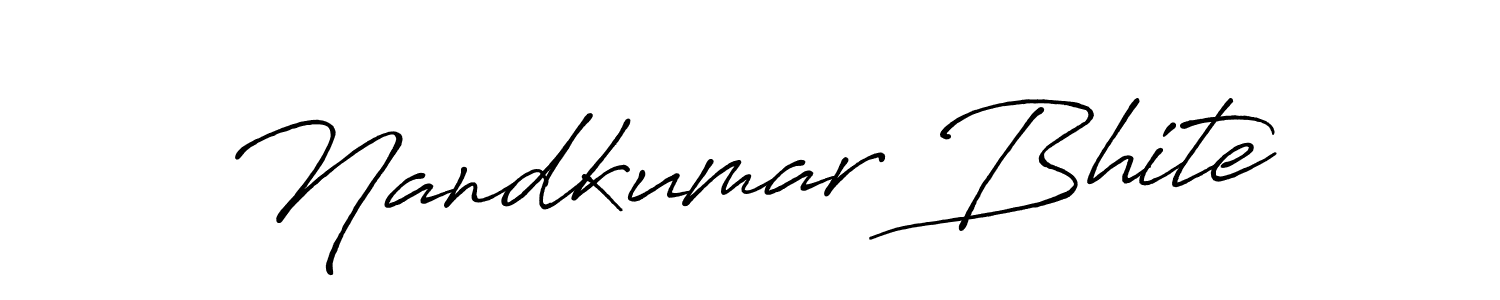 Also we have Nandkumar Bhite name is the best signature style. Create professional handwritten signature collection using Antro_Vectra_Bolder autograph style. Nandkumar Bhite signature style 7 images and pictures png