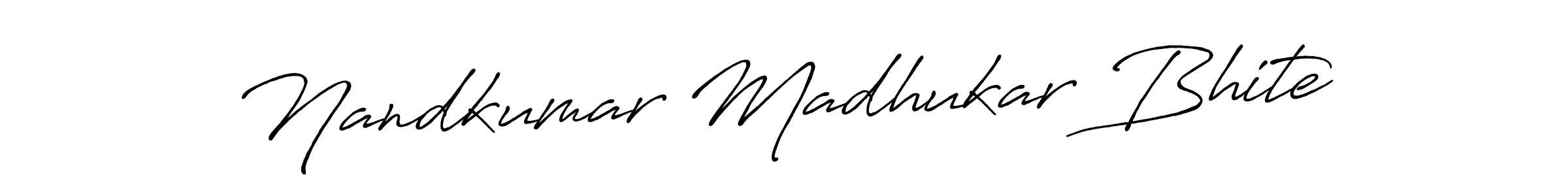 Make a beautiful signature design for name Nandkumar Madhukar Bhite. With this signature (Antro_Vectra_Bolder) style, you can create a handwritten signature for free. Nandkumar Madhukar Bhite signature style 7 images and pictures png