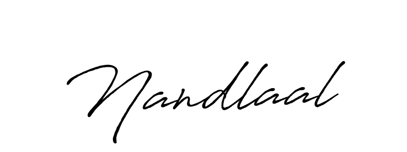 How to make Nandlaal name signature. Use Antro_Vectra_Bolder style for creating short signs online. This is the latest handwritten sign. Nandlaal signature style 7 images and pictures png
