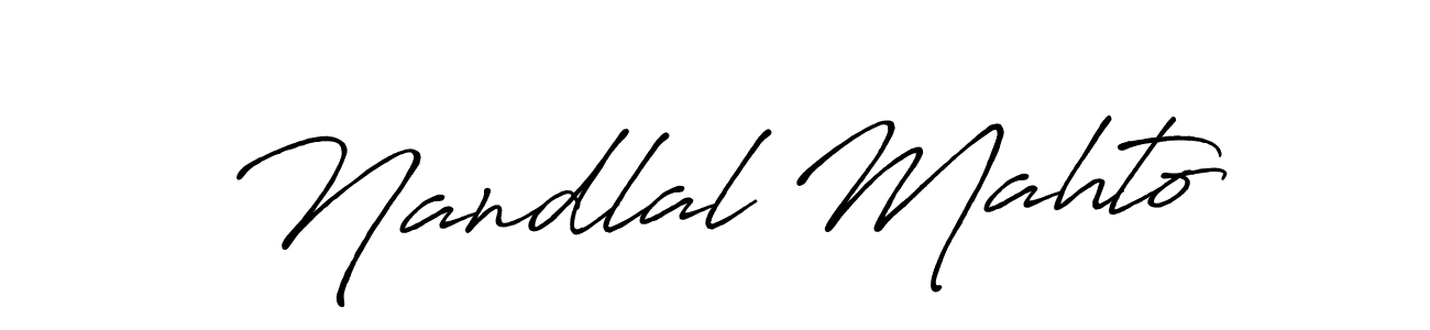 Create a beautiful signature design for name Nandlal Mahto. With this signature (Antro_Vectra_Bolder) fonts, you can make a handwritten signature for free. Nandlal Mahto signature style 7 images and pictures png