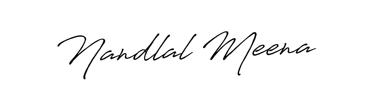 Create a beautiful signature design for name Nandlal Meena. With this signature (Antro_Vectra_Bolder) fonts, you can make a handwritten signature for free. Nandlal Meena signature style 7 images and pictures png