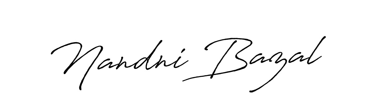 Make a beautiful signature design for name Nandni Bazal. With this signature (Antro_Vectra_Bolder) style, you can create a handwritten signature for free. Nandni Bazal signature style 7 images and pictures png