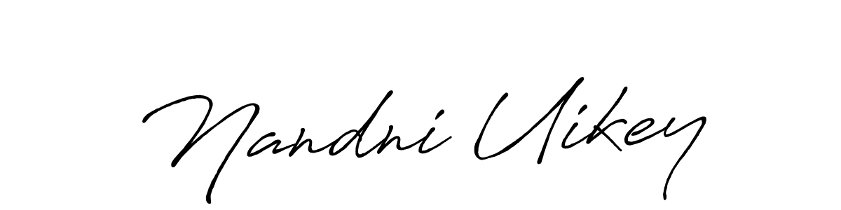 if you are searching for the best signature style for your name Nandni Uikey. so please give up your signature search. here we have designed multiple signature styles  using Antro_Vectra_Bolder. Nandni Uikey signature style 7 images and pictures png