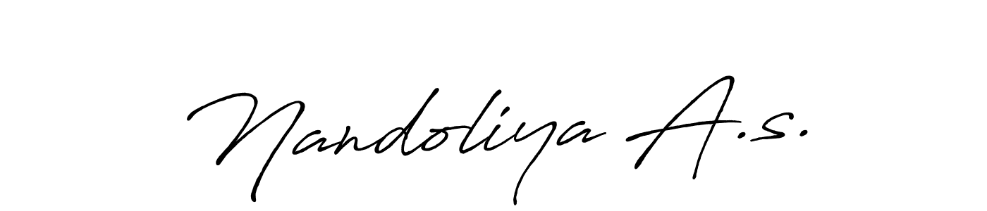 Nandoliya A.s. stylish signature style. Best Handwritten Sign (Antro_Vectra_Bolder) for my name. Handwritten Signature Collection Ideas for my name Nandoliya A.s.. Nandoliya A.s. signature style 7 images and pictures png