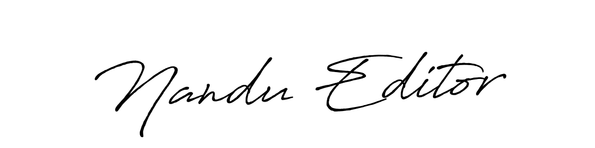 Similarly Antro_Vectra_Bolder is the best handwritten signature design. Signature creator online .You can use it as an online autograph creator for name Nandu Editor. Nandu Editor signature style 7 images and pictures png