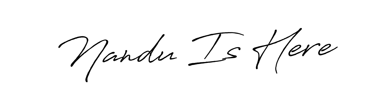 This is the best signature style for the Nandu Is Here name. Also you like these signature font (Antro_Vectra_Bolder). Mix name signature. Nandu Is Here signature style 7 images and pictures png