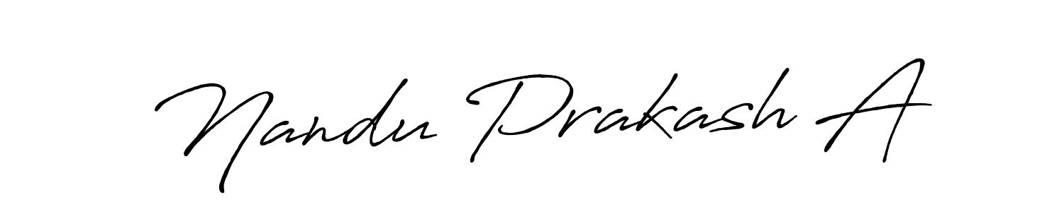 Design your own signature with our free online signature maker. With this signature software, you can create a handwritten (Antro_Vectra_Bolder) signature for name Nandu Prakash A. Nandu Prakash A signature style 7 images and pictures png