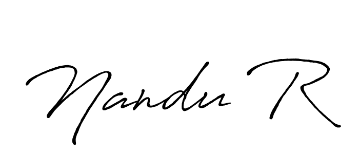 if you are searching for the best signature style for your name Nandu R. so please give up your signature search. here we have designed multiple signature styles  using Antro_Vectra_Bolder. Nandu R signature style 7 images and pictures png