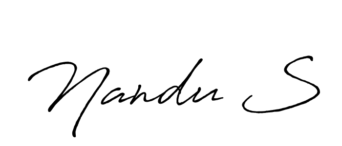 Make a beautiful signature design for name Nandu S. Use this online signature maker to create a handwritten signature for free. Nandu S signature style 7 images and pictures png