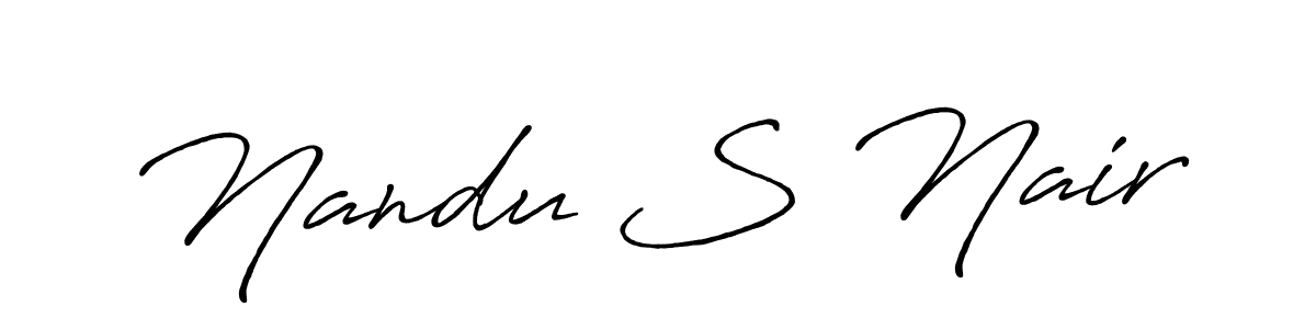 Design your own signature with our free online signature maker. With this signature software, you can create a handwritten (Antro_Vectra_Bolder) signature for name Nandu S Nair. Nandu S Nair signature style 7 images and pictures png