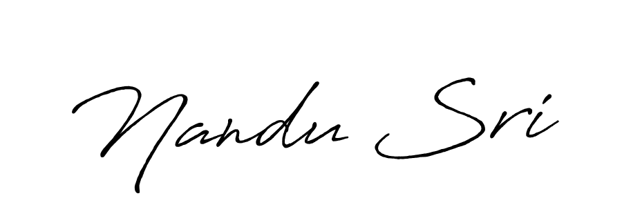 How to make Nandu Sri name signature. Use Antro_Vectra_Bolder style for creating short signs online. This is the latest handwritten sign. Nandu Sri signature style 7 images and pictures png