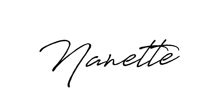 The best way (Antro_Vectra_Bolder) to make a short signature is to pick only two or three words in your name. The name Nanette include a total of six letters. For converting this name. Nanette signature style 7 images and pictures png