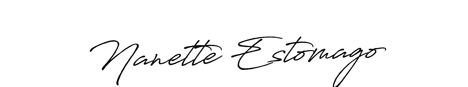 Similarly Antro_Vectra_Bolder is the best handwritten signature design. Signature creator online .You can use it as an online autograph creator for name Nanette Estomago. Nanette Estomago signature style 7 images and pictures png