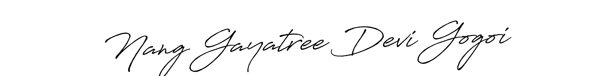 Create a beautiful signature design for name Nang Gayatree Devi Gogoi. With this signature (Antro_Vectra_Bolder) fonts, you can make a handwritten signature for free. Nang Gayatree Devi Gogoi signature style 7 images and pictures png
