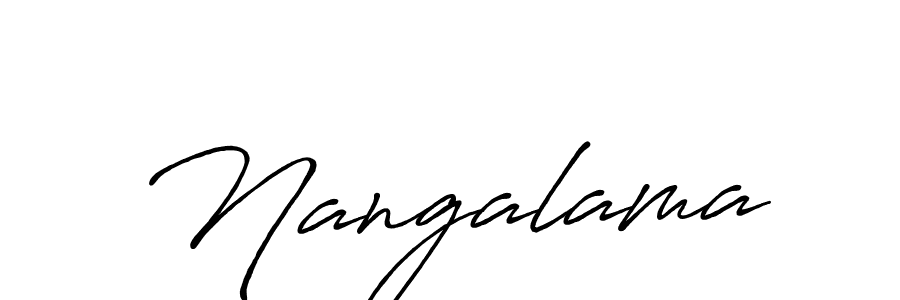 How to make Nangalama name signature. Use Antro_Vectra_Bolder style for creating short signs online. This is the latest handwritten sign. Nangalama signature style 7 images and pictures png