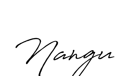if you are searching for the best signature style for your name Nangu. so please give up your signature search. here we have designed multiple signature styles  using Antro_Vectra_Bolder. Nangu signature style 7 images and pictures png