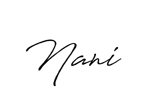 Also we have Nani  name is the best signature style. Create professional handwritten signature collection using Antro_Vectra_Bolder autograph style. Nani  signature style 7 images and pictures png