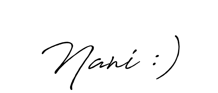 Also we have Nani :) name is the best signature style. Create professional handwritten signature collection using Antro_Vectra_Bolder autograph style. Nani :) signature style 7 images and pictures png