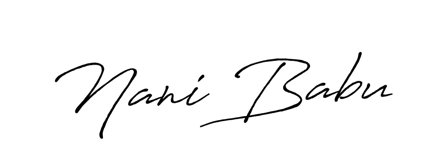 Use a signature maker to create a handwritten signature online. With this signature software, you can design (Antro_Vectra_Bolder) your own signature for name Nani Babu. Nani Babu signature style 7 images and pictures png