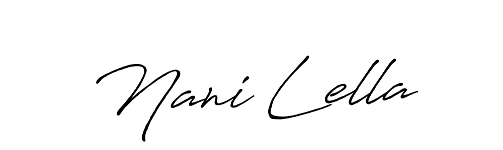 if you are searching for the best signature style for your name Nani Lella. so please give up your signature search. here we have designed multiple signature styles  using Antro_Vectra_Bolder. Nani Lella signature style 7 images and pictures png