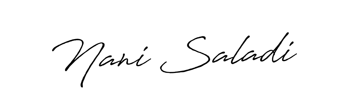 The best way (Antro_Vectra_Bolder) to make a short signature is to pick only two or three words in your name. The name Nani Saladi include a total of six letters. For converting this name. Nani Saladi signature style 7 images and pictures png