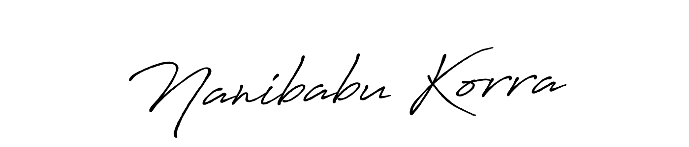 Create a beautiful signature design for name Nanibabu Korra. With this signature (Antro_Vectra_Bolder) fonts, you can make a handwritten signature for free. Nanibabu Korra signature style 7 images and pictures png