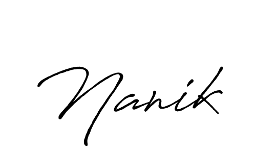 Use a signature maker to create a handwritten signature online. With this signature software, you can design (Antro_Vectra_Bolder) your own signature for name Nanik. Nanik signature style 7 images and pictures png