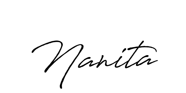 How to make Nanita signature? Antro_Vectra_Bolder is a professional autograph style. Create handwritten signature for Nanita name. Nanita signature style 7 images and pictures png