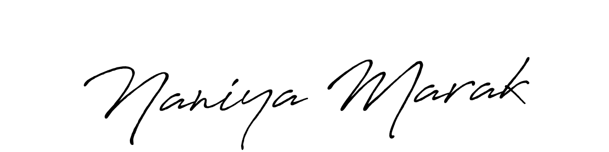 Make a beautiful signature design for name Naniya Marak. With this signature (Antro_Vectra_Bolder) style, you can create a handwritten signature for free. Naniya Marak signature style 7 images and pictures png