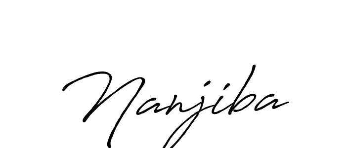Use a signature maker to create a handwritten signature online. With this signature software, you can design (Antro_Vectra_Bolder) your own signature for name Nanjiba. Nanjiba signature style 7 images and pictures png