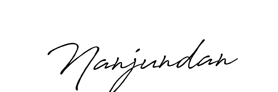 Make a beautiful signature design for name Nanjundan. With this signature (Antro_Vectra_Bolder) style, you can create a handwritten signature for free. Nanjundan signature style 7 images and pictures png