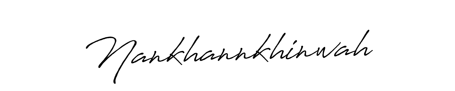 Make a beautiful signature design for name Nankhannkhinwah. With this signature (Antro_Vectra_Bolder) style, you can create a handwritten signature for free. Nankhannkhinwah signature style 7 images and pictures png