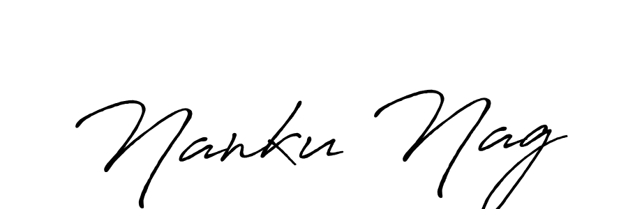 How to make Nanku Nag name signature. Use Antro_Vectra_Bolder style for creating short signs online. This is the latest handwritten sign. Nanku Nag signature style 7 images and pictures png