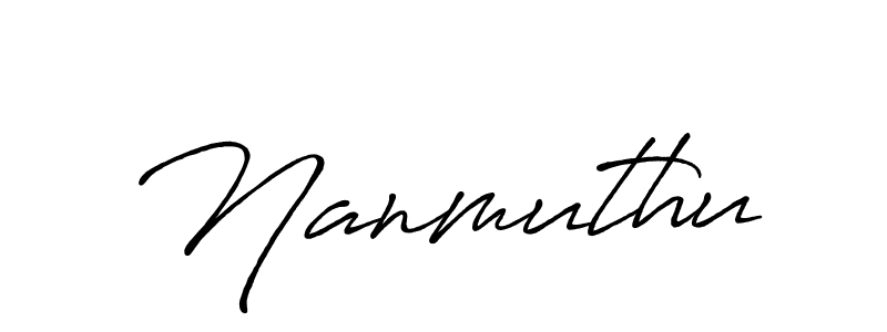 How to make Nanmuthu name signature. Use Antro_Vectra_Bolder style for creating short signs online. This is the latest handwritten sign. Nanmuthu signature style 7 images and pictures png