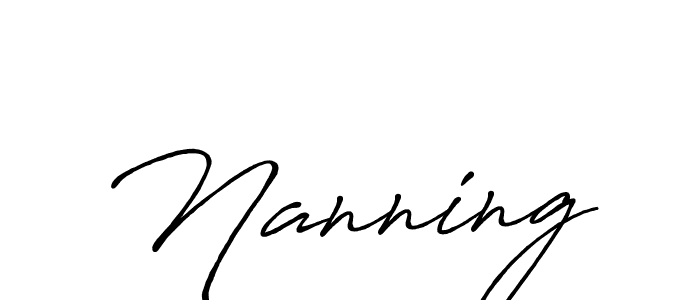 How to make Nanning name signature. Use Antro_Vectra_Bolder style for creating short signs online. This is the latest handwritten sign. Nanning signature style 7 images and pictures png