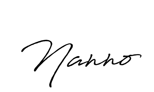 How to make Nanno name signature. Use Antro_Vectra_Bolder style for creating short signs online. This is the latest handwritten sign. Nanno signature style 7 images and pictures png