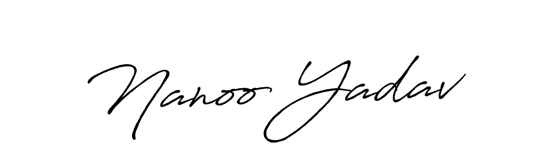 Also You can easily find your signature by using the search form. We will create Nanoo Yadav name handwritten signature images for you free of cost using Antro_Vectra_Bolder sign style. Nanoo Yadav signature style 7 images and pictures png