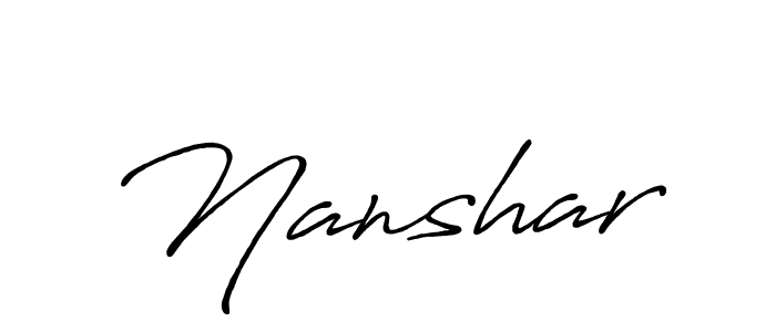 Use a signature maker to create a handwritten signature online. With this signature software, you can design (Antro_Vectra_Bolder) your own signature for name Nanshar. Nanshar signature style 7 images and pictures png