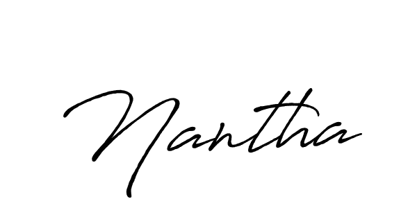 How to make Nantha name signature. Use Antro_Vectra_Bolder style for creating short signs online. This is the latest handwritten sign. Nantha signature style 7 images and pictures png
