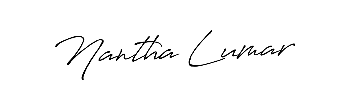 The best way (Antro_Vectra_Bolder) to make a short signature is to pick only two or three words in your name. The name Nantha Lumar include a total of six letters. For converting this name. Nantha Lumar signature style 7 images and pictures png