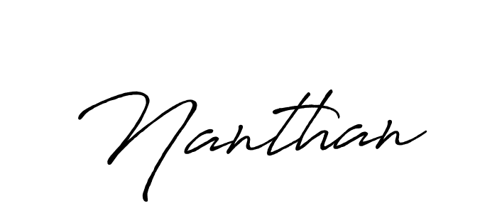 How to make Nanthan name signature. Use Antro_Vectra_Bolder style for creating short signs online. This is the latest handwritten sign. Nanthan signature style 7 images and pictures png