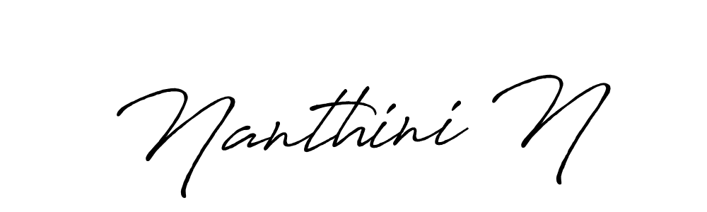 Make a beautiful signature design for name Nanthini N. With this signature (Antro_Vectra_Bolder) style, you can create a handwritten signature for free. Nanthini N signature style 7 images and pictures png